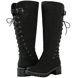 GLOBALWIN Women's Lace Up Back Knee High Boots size 7.5